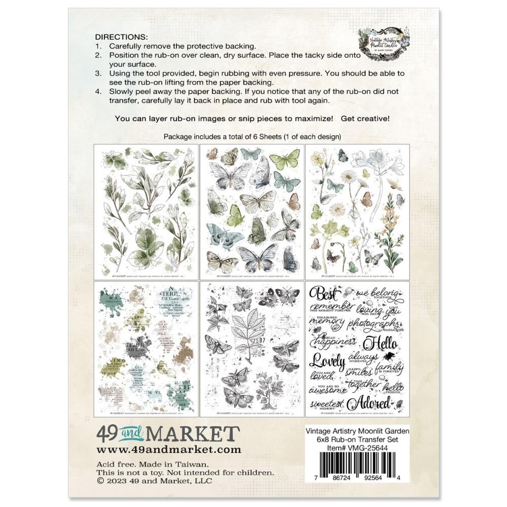 49 and Market Vintage Artistry Moonlit Garden 6X8 Rub-Ons (VMG25644) –  Only One Life Creations